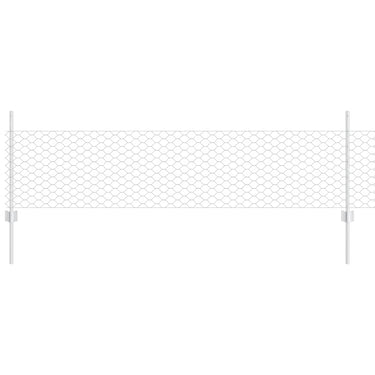 Vidaxl hek met paal zilver 0,5 x 10 m staal
