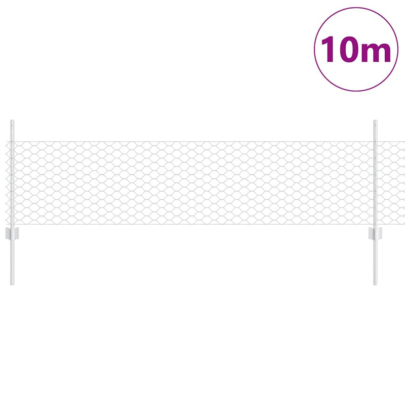 Load image into Gallery viewer, Vidaxl hek met paal zilver 0,5 x 10 m staal
