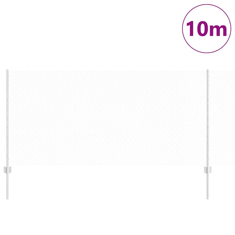 Load image into Gallery viewer, Vidaxl hek met paal zilver 1 x 10 m staal
