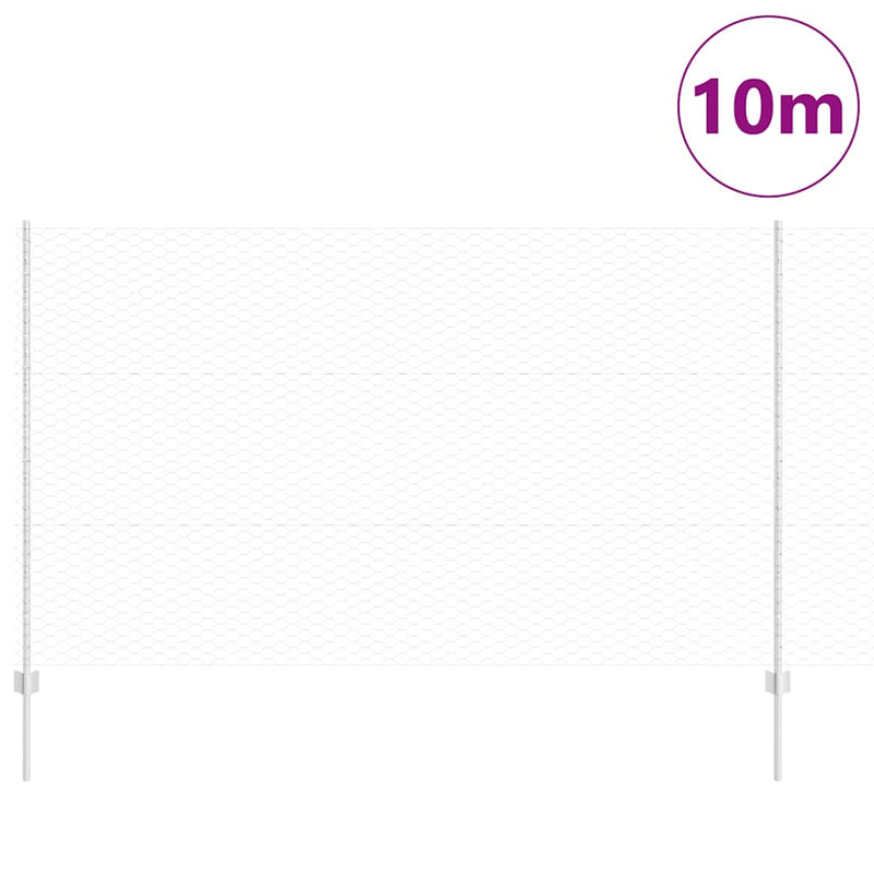 Load image into Gallery viewer, Vidaxl hek met paal zilver 1,4 x 10 m staal

