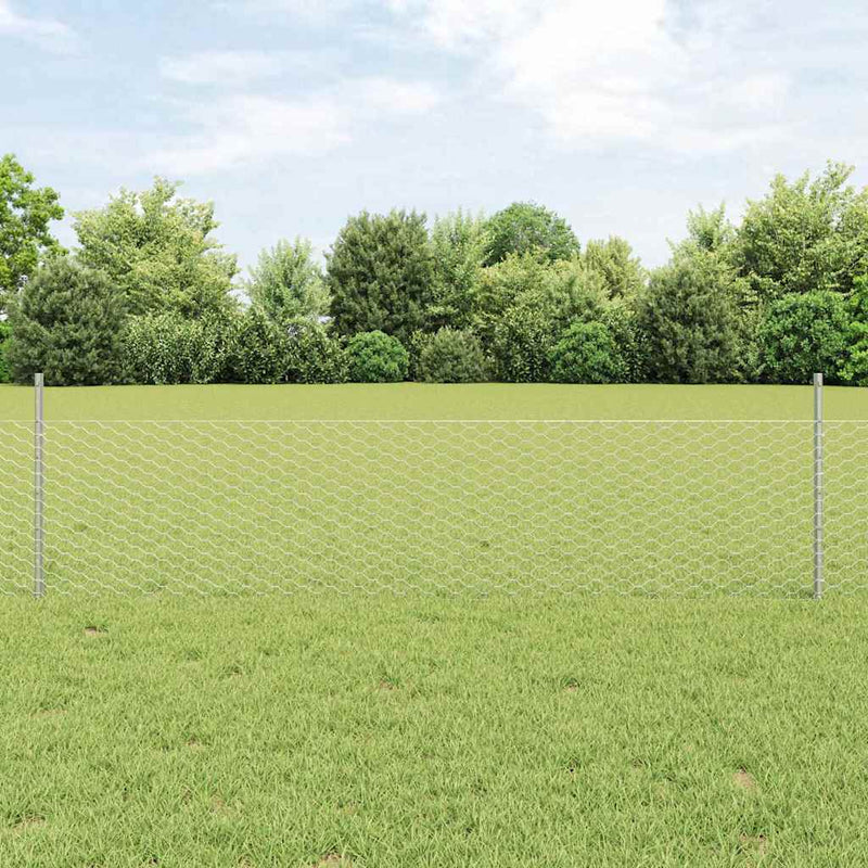 Load image into Gallery viewer, Vidaxl hek met paal zilver 0,5 x 25 m staal
