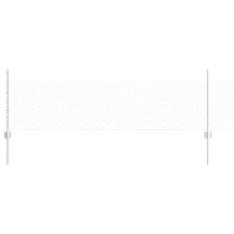 Load image into Gallery viewer, Vidaxl hek met paal zilver 0,5 x 25 m staal
