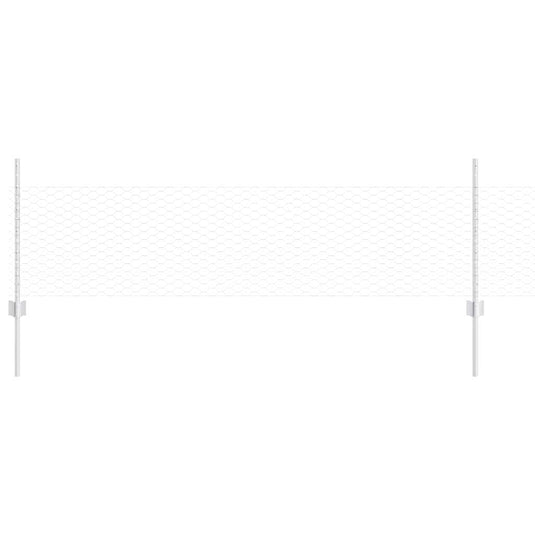 Vidaxl hek met paal zilver 0,5 x 25 m staal