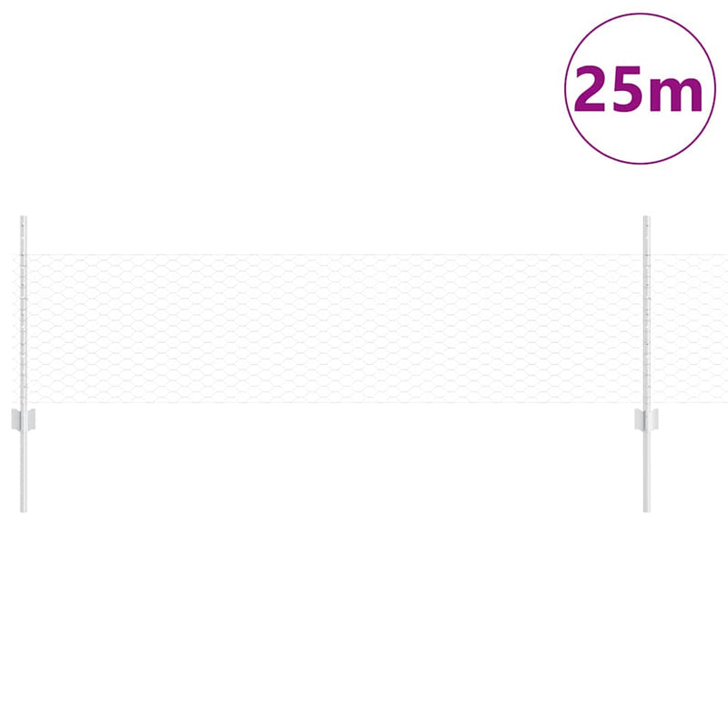 Load image into Gallery viewer, Vidaxl hek met paal zilver 0,5 x 25 m staal

