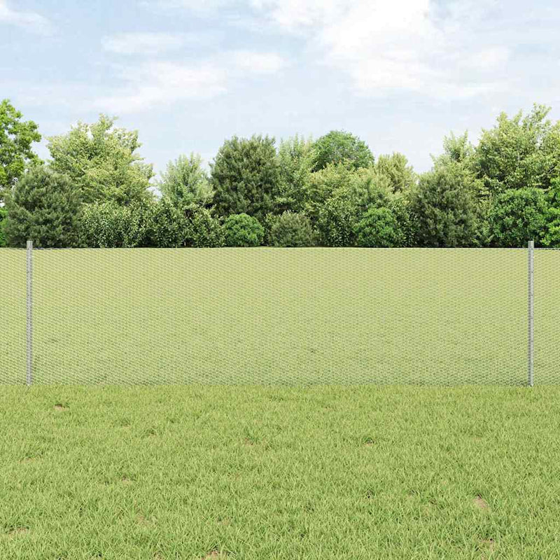 Load image into Gallery viewer, Vidaxl hek met paal zilver 0,6 x 25 m staal
