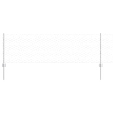 Vidaxl hek met paal zilver 0,6 x 25 m staal