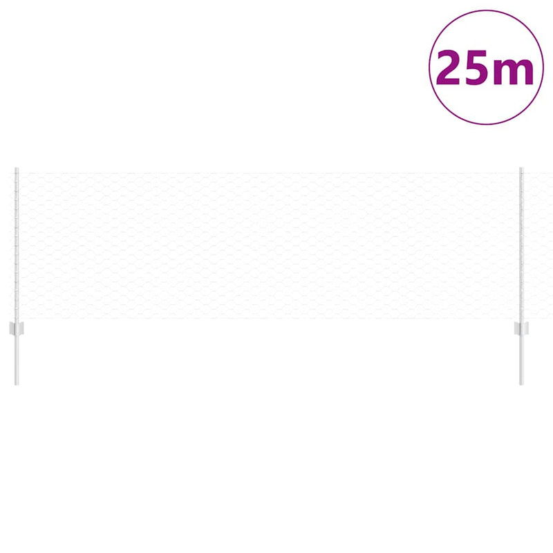 Load image into Gallery viewer, Vidaxl hek met paal zilver 0,8 x 25 m staal
