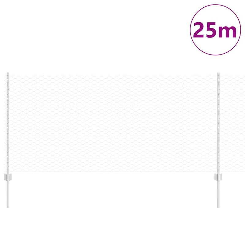 Load image into Gallery viewer, Vidaxl hek met paal zilver 1 x 25 m staal
