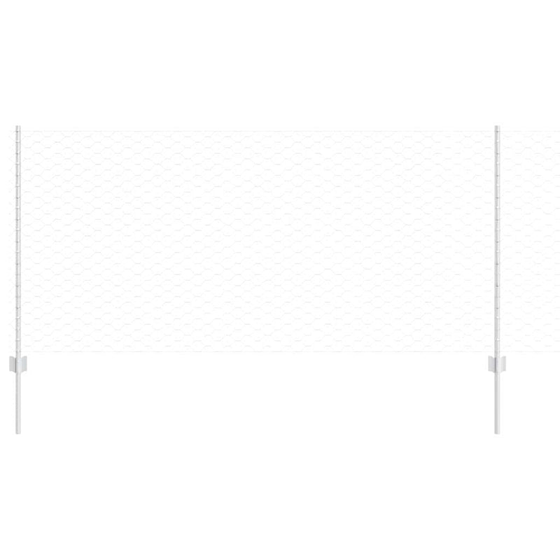 Load image into Gallery viewer, Vidaxl hek met paal zilver 1 x 25 m staal
