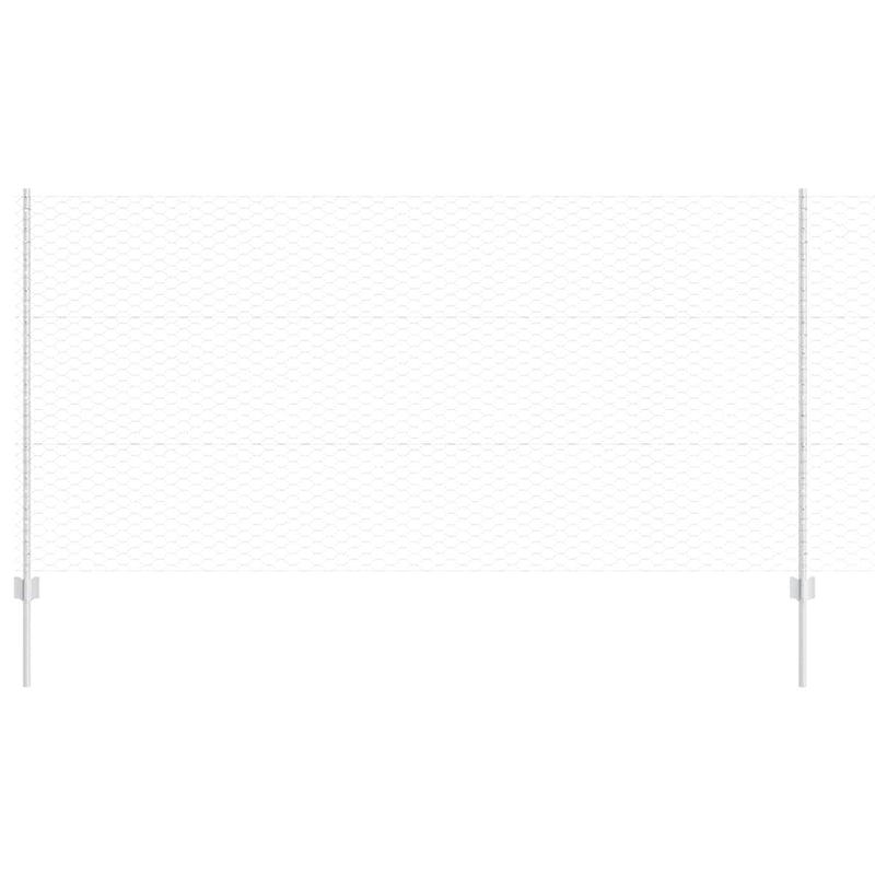 Load image into Gallery viewer, Vidaxl hek met paal zilver 1,2 x 25 m staal
