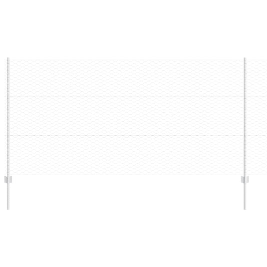 Vidaxl hek met paal zilver 1,2 x 25 m staal