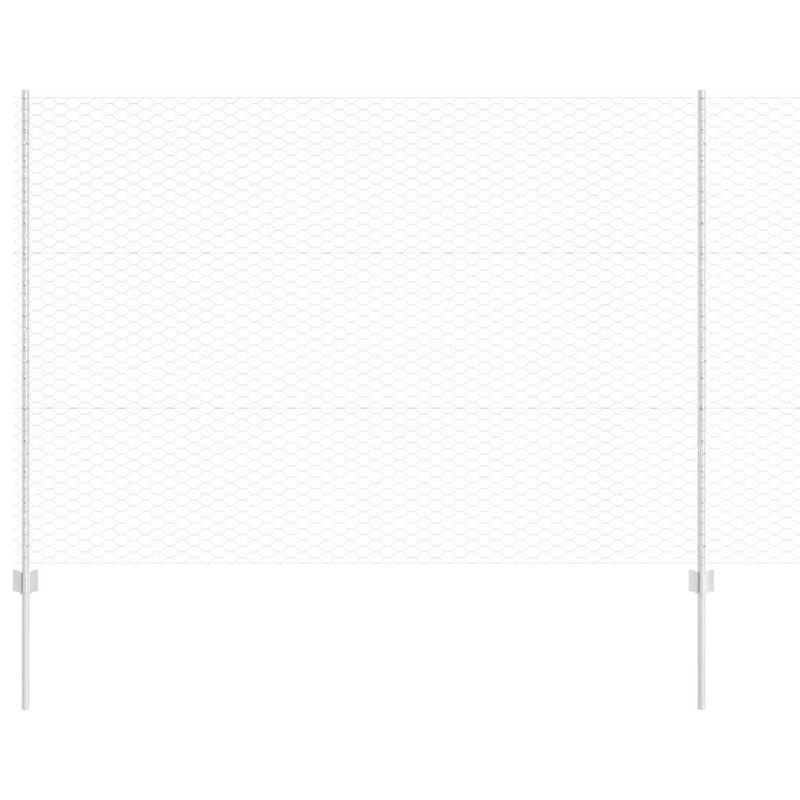 Load image into Gallery viewer, Vidaxl hek met paal zilver 1,5 x 25 m staal
