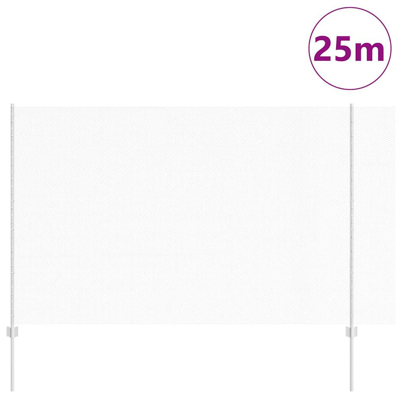 Load image into Gallery viewer, Vidaxl hek met paal zilver 1,6 x 25 m staal

