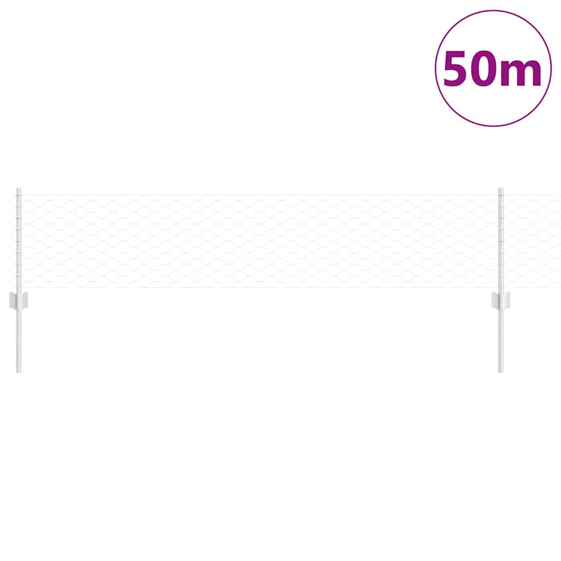 Load image into Gallery viewer, Vidaxl hek met paal zilver 0,4 x 50 m staal
