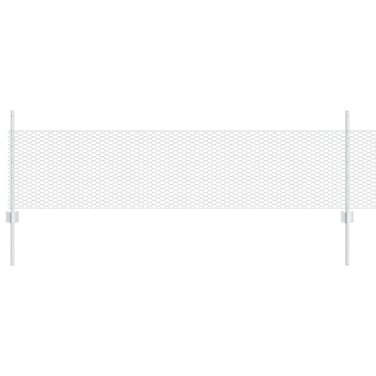 Vidaxl hek met paal zilver 0,5 x 50 m staal