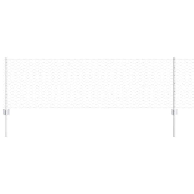 Load image into Gallery viewer, Vidaxl hek met paal zilver 0,6 x 50 m staal
