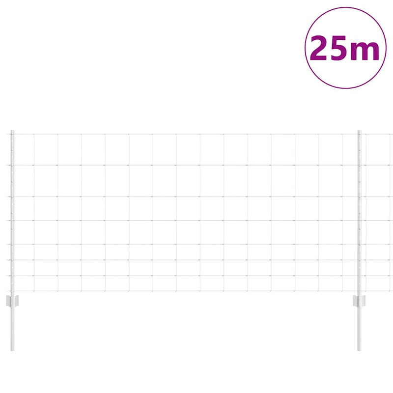 Load image into Gallery viewer, Vidaxl hek met paal zilver 1 x 25 m staal
