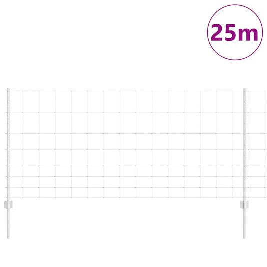 Vidaxl hek met paal zilver 1 x 25 m staal