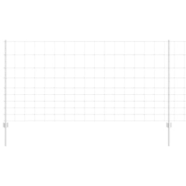 Vidaxl hek met paal zilver 1,2 x 25 m staal