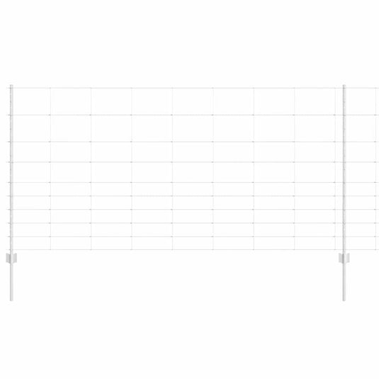 Vidaxl hek met paal zilver 1,2 x 25 m staal
