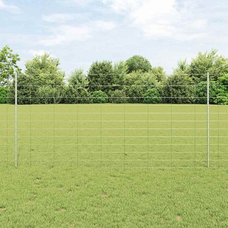 Load image into Gallery viewer, Vidaxl hek met paal zilver 1,2 x 25 m staal
