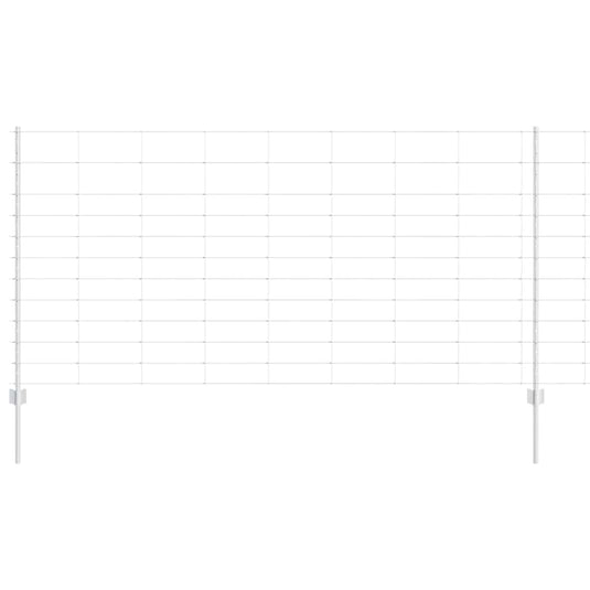 Vidaxl hek met paal zilver 1,2 x 25 m staal