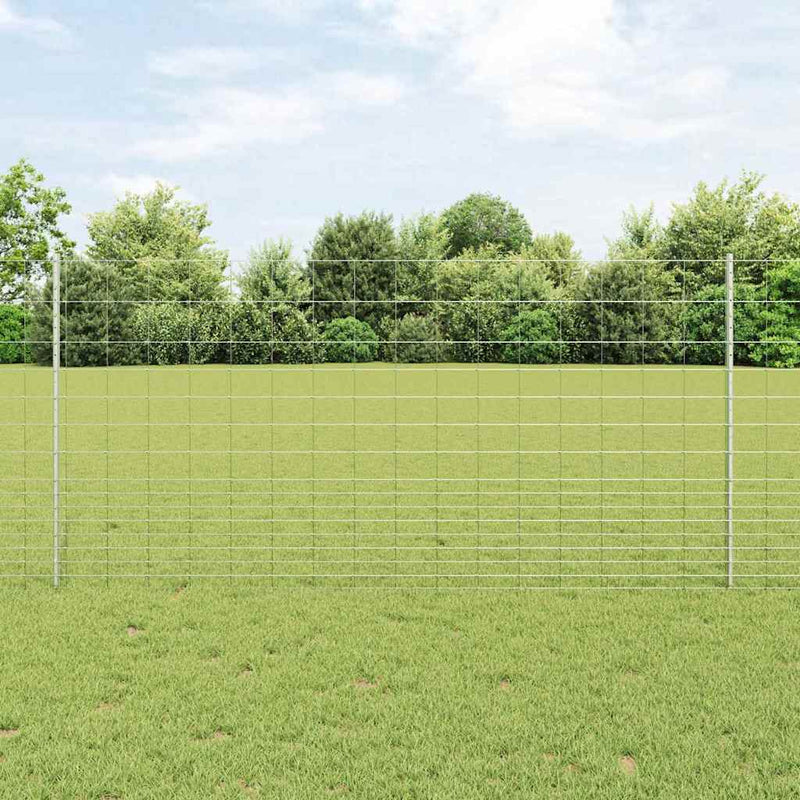 Load image into Gallery viewer, Vidaxl hek met paal zilver 1,2 x 25 m staal
