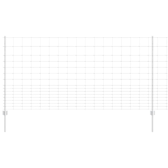 Vidaxl hek met paal zilver 1,2 x 25 m staal