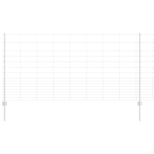 Vidaxl hek met paal zilver 1,2 x 25 m staal