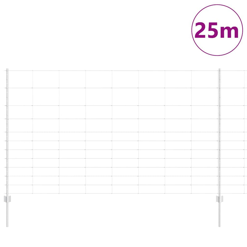 Load image into Gallery viewer, Vidaxl hek met paal zilver 1,4 x 25 m staal
