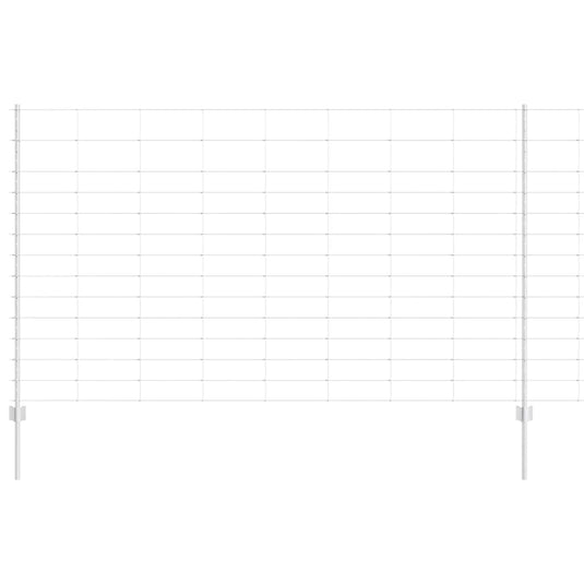 Vidaxl hek met paal zilver 1,4 x 25 m staal