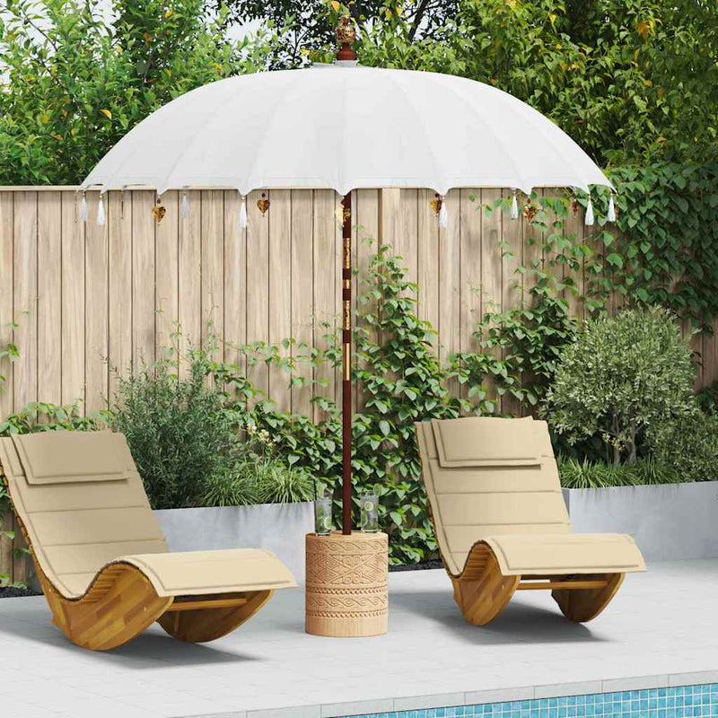 Load image into Gallery viewer, Vidaxl balinese parasol crème 220 x 220 x 260 cm
