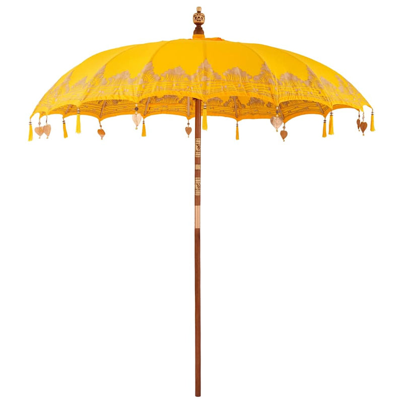 Load image into Gallery viewer, Vidaxl balinese parasol geel 215 x 215 x 260 cm
