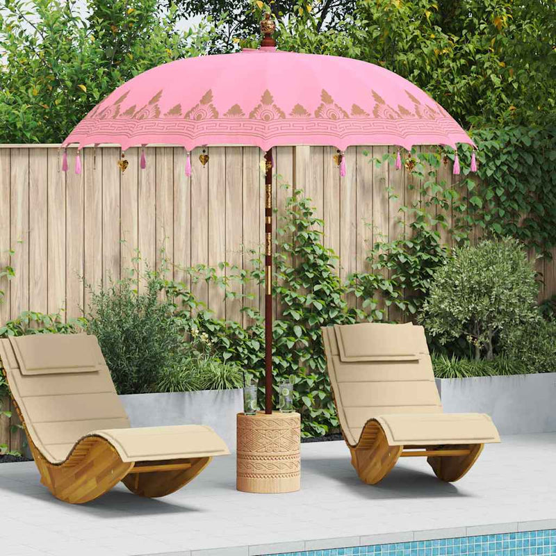 Load image into Gallery viewer, Vidaxl balinese parasol roze 215 x 215 x 260 cm
