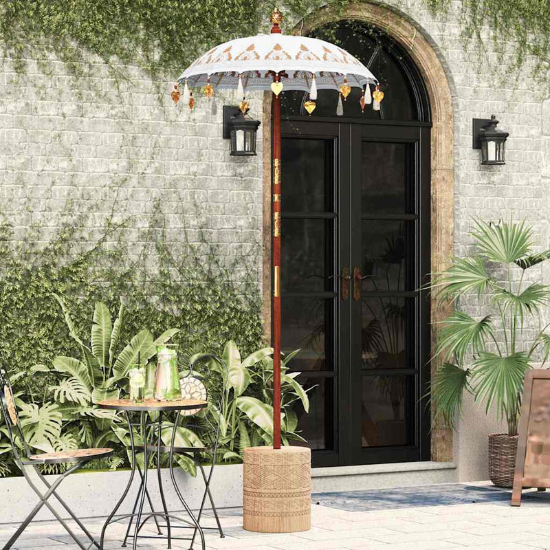 Load image into Gallery viewer, Vidaxl balinese parasol crème 125 x 125 x 260 cm
