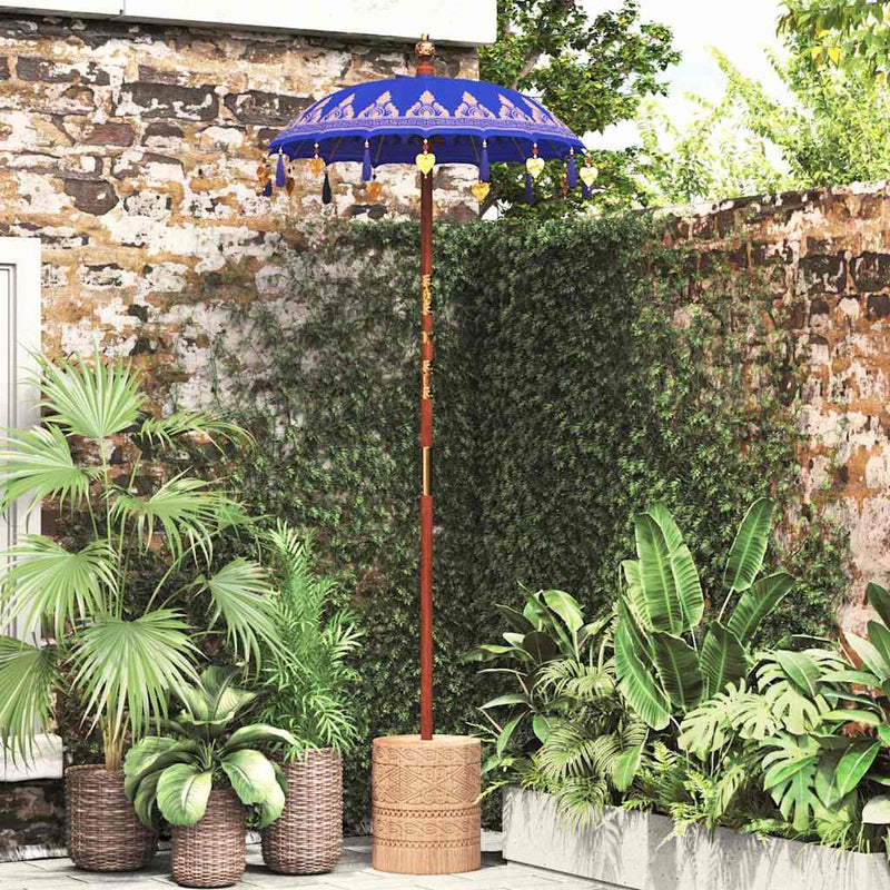 Load image into Gallery viewer, Vidaxl balinese parasol blauw 125 x 125 x 260 cm
