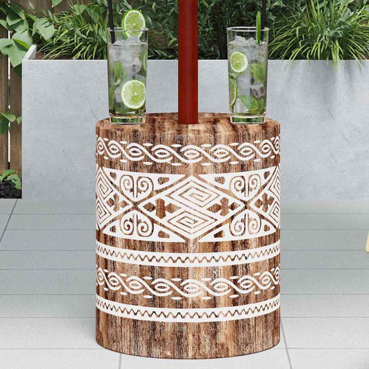 Vidaxl parasolvoet wit gewassen ø34 x 40 cm massief hout