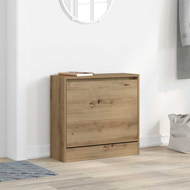 Load image into Gallery viewer, Vidaxl schoenenkast artisan eiken 60 x 21 x 57 cm bewerkt hout
