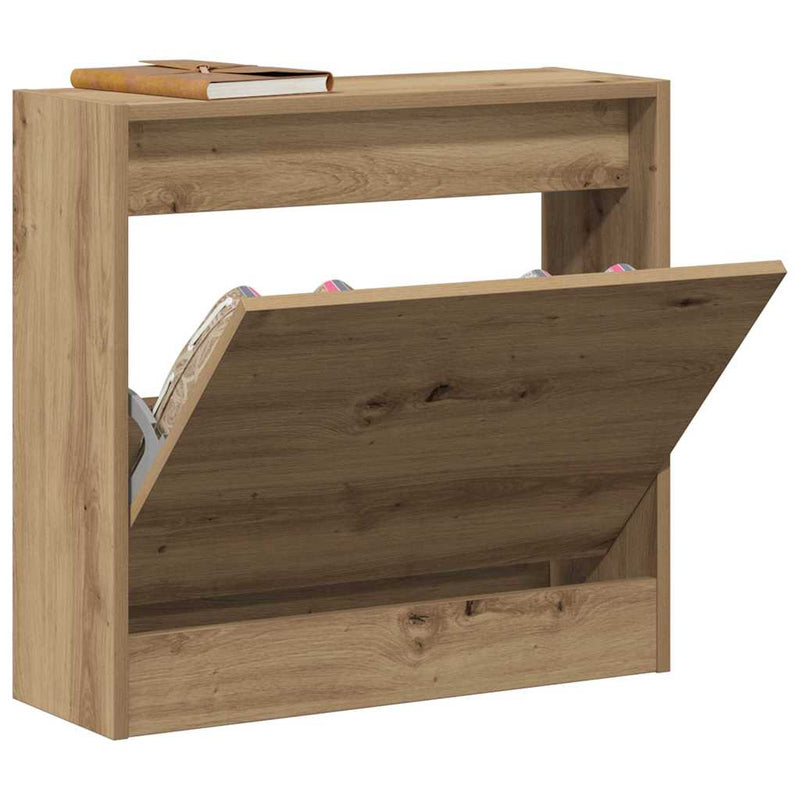 Load image into Gallery viewer, Vidaxl schoenenkast artisan eiken 60 x 21 x 57 cm bewerkt hout

