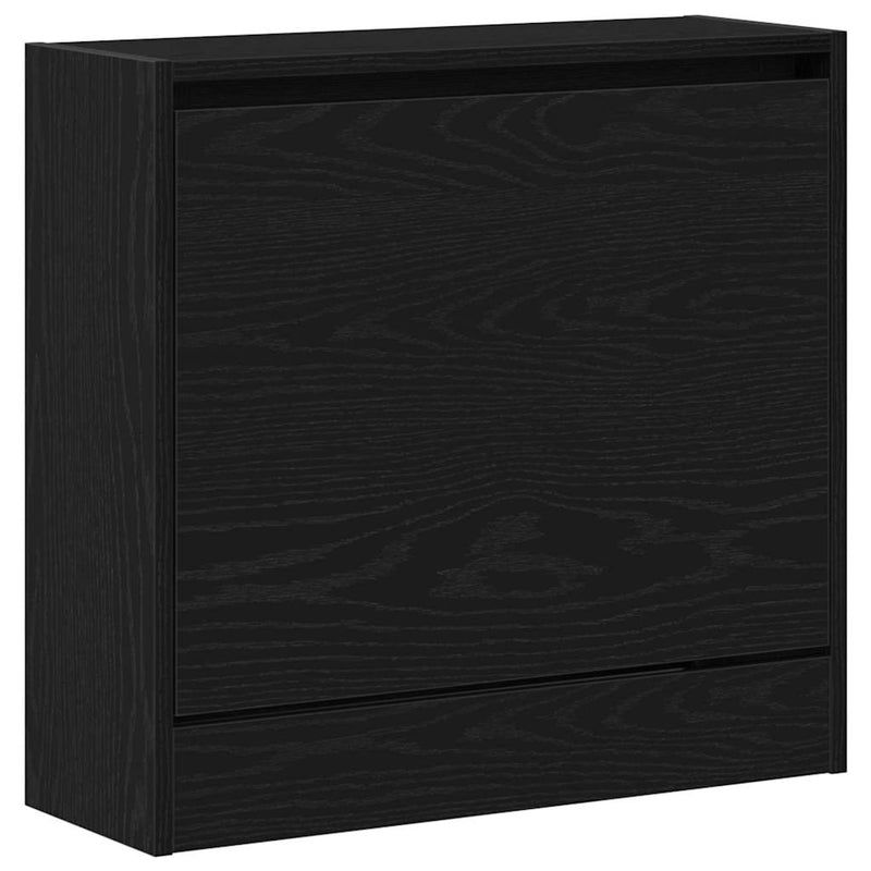 Load image into Gallery viewer, Vidaxl schoenenkast met plank zwart eiken 60 x 21 x 57 cm bewerkt hout
