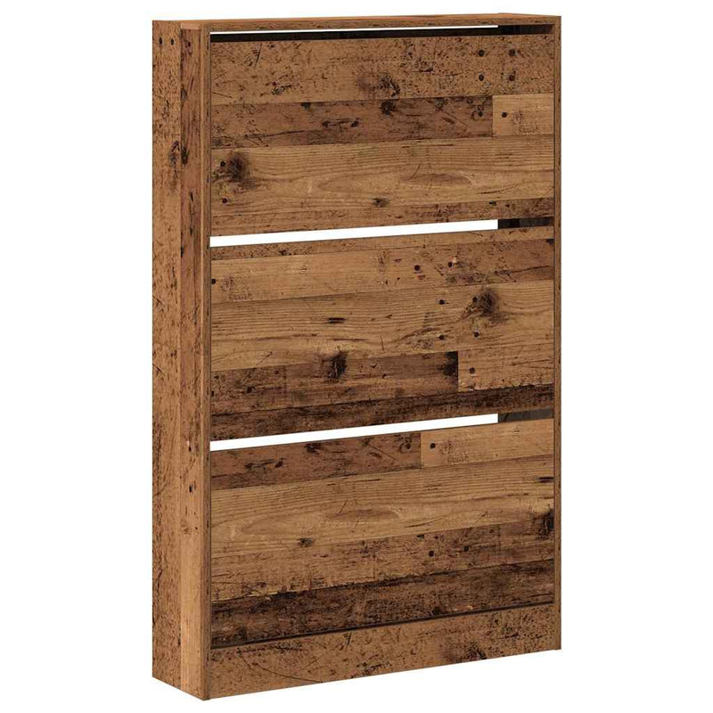 Load image into Gallery viewer, Vidaxl schoenenkast met plank oudhout 80 x 21 x 125,5 cm bewerkt hout
