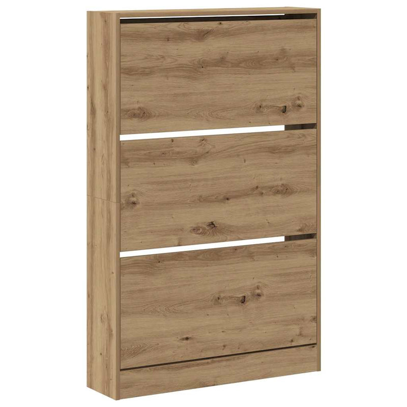 Load image into Gallery viewer, Vidaxl schoenenkast artisan eiken 80 x 21 x 125,5 cm bewerkt hout
