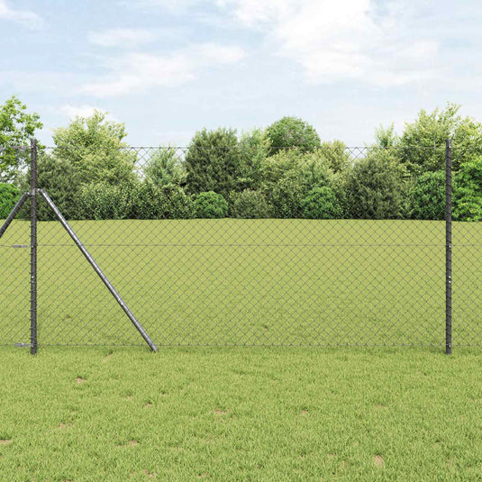 Vidaxl kettenschakelhek grijs 25 x 1 m staal