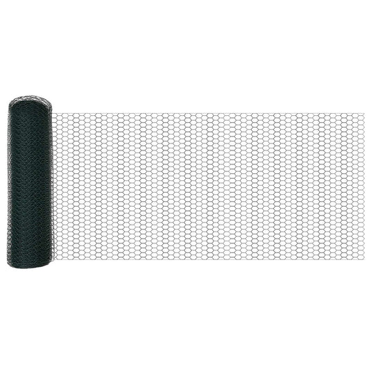Vidaxl hexagon hek groen 0,5 x 10 m pvc