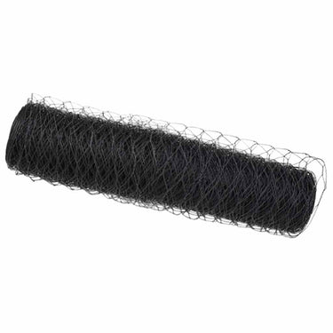 Vidaxl hexagon hek grijs 0,8 x 25 m pvc