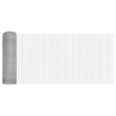 Vidaxl hexagon hek zilver 0,4 x 10 m gegalvaniseerd staal