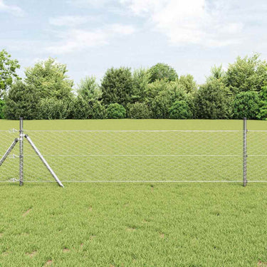 Vidaxl hexagon hek zilver 0,6 x 25 m gegalvaniseerd staal