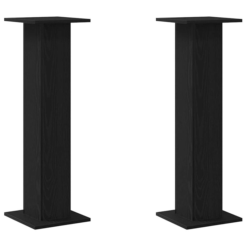 Load image into Gallery viewer, Vidaxl plantenstandaard 2 pcs zwart eiken 30 x 30 x 95 cm bewerkt hout
