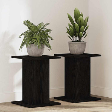 Vidaxl plantenstandaard 2 pcs zwart eiken 30 x 30 x 40 cm bewerkt hout