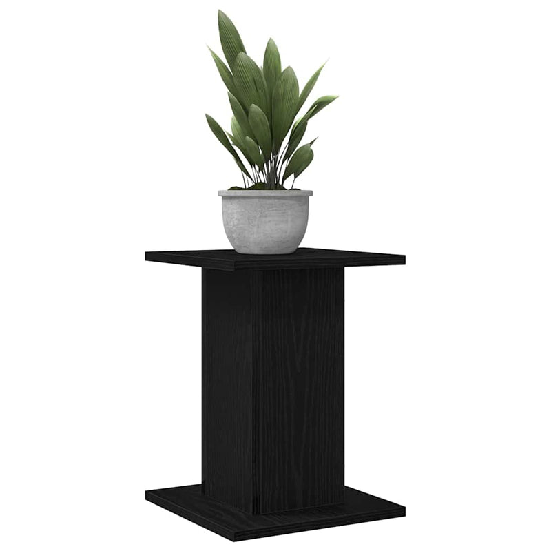 Load image into Gallery viewer, Vidaxl plantenstandaard 2 pcs zwart eiken 30 x 30 x 40 cm bewerkt hout
